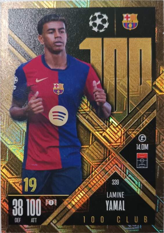 100 Club Lamine Yamal 2024-25 Topps Match Attax UEFA Club Competitions