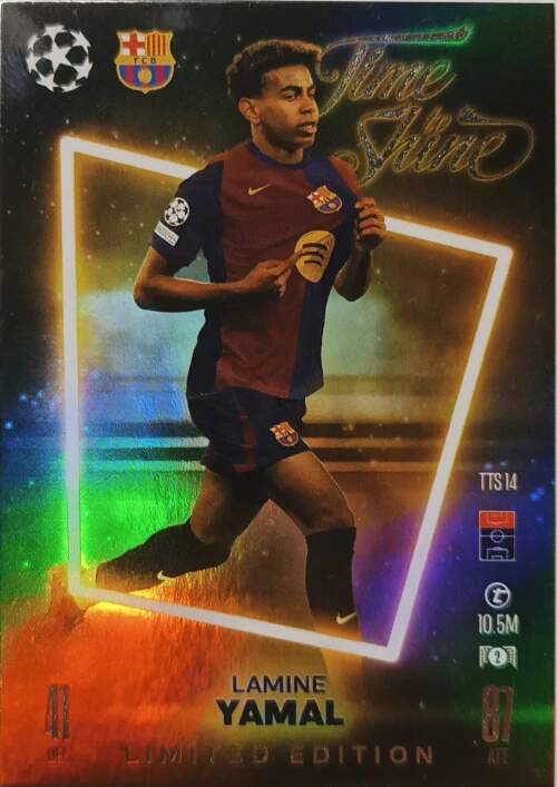 Limited Edition Time to Shine Lamine Yamal 2024-25 Topps Match Attax UEFA Club Compeititons