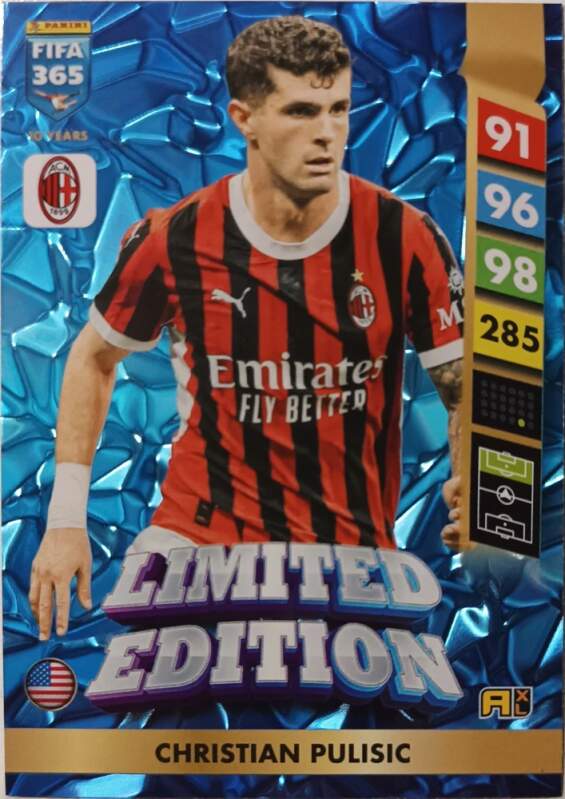 Limited Edition Christian Pulisic 2025 Panini FIFA 365 Adrenalyn XL