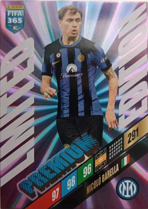 Limited Edition Premium Nicolo Barella 2024 Pynini Fifa 365 Adrenalyn XL