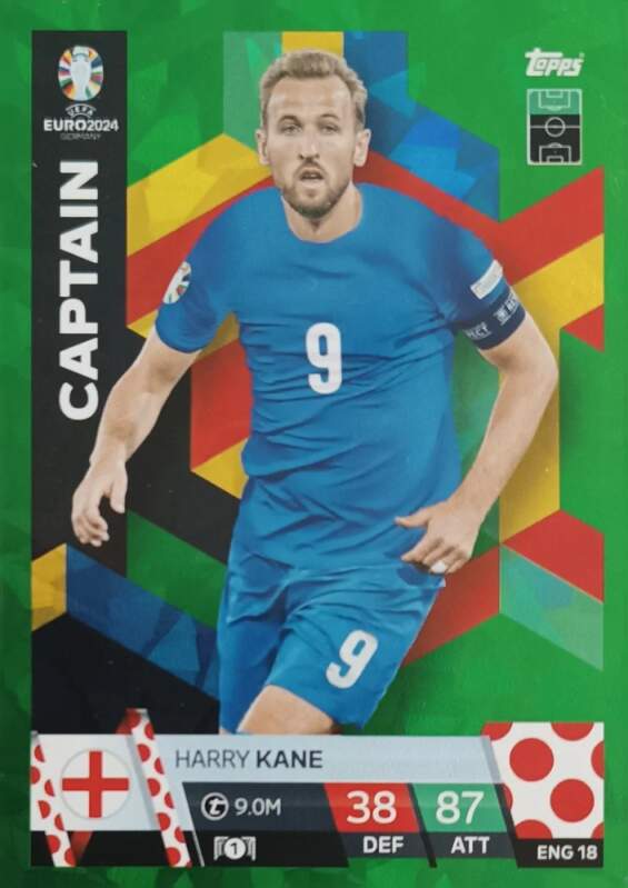 Captain Emerald Harry Kane Topps Match Attax Euro 2024