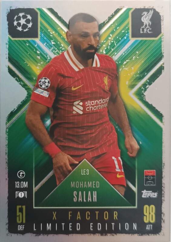 Limited Edition X Factor Mohamed Salah 2024-25 Topps Match Attax Extra