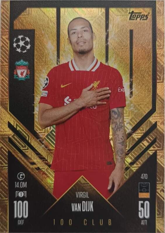 100 Club Virgil Van Dijk 2024-25 Topps Match Attax UEFA Club Competitions