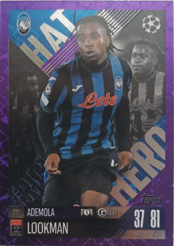 Hat Trick Hero Purple Ademola Lookman 2024-25 Topps Match Attax Extra