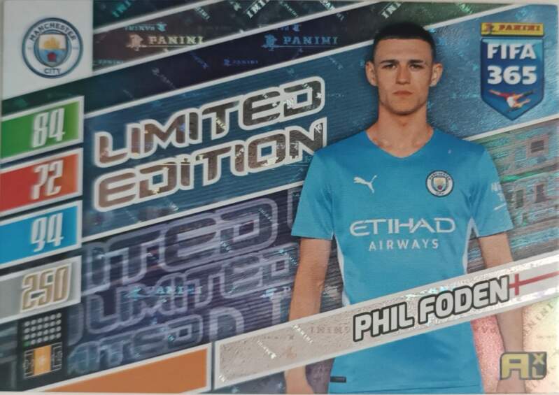 Limited Edition Phil Foden 2022 Panini FIFA 365 Adrenalyn XL