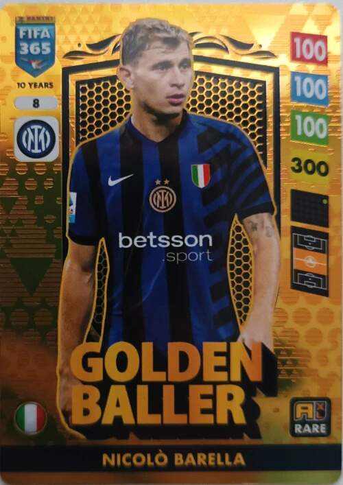 Golden Baller Nicolo Barella 2025 Panini FIFA 365 Adrenalyn XL Rare