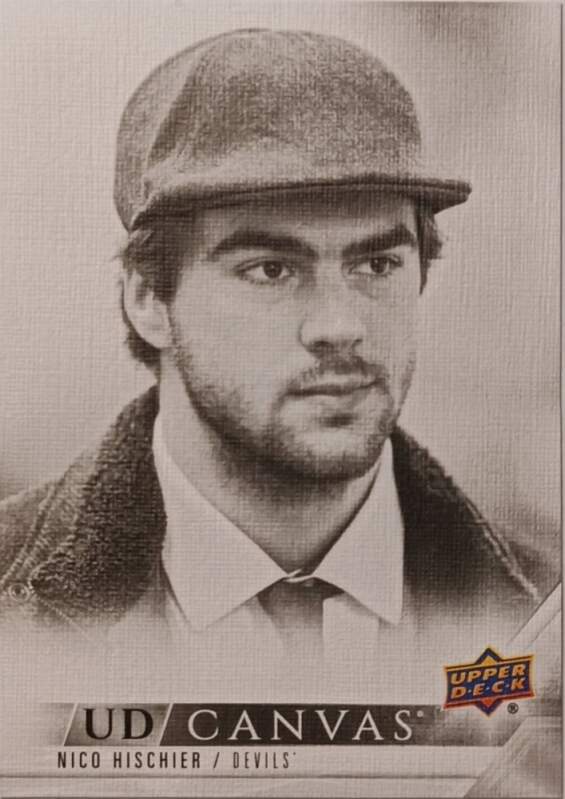 Insertní karta Nico Hischier 22-23 Extended Series UD Canvas Black Upper Deck