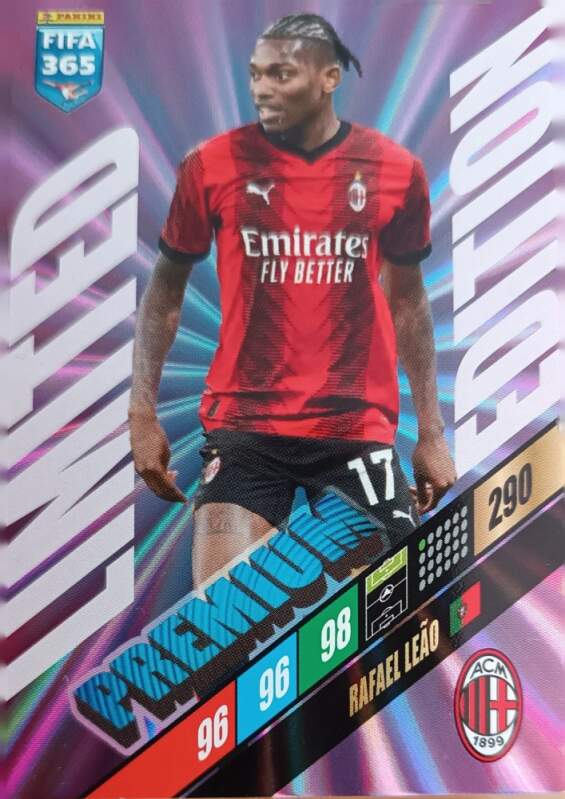 Limited Edition Premium Rafael Leao 2024 Panini FIFA 365 Adrenalyn XL
