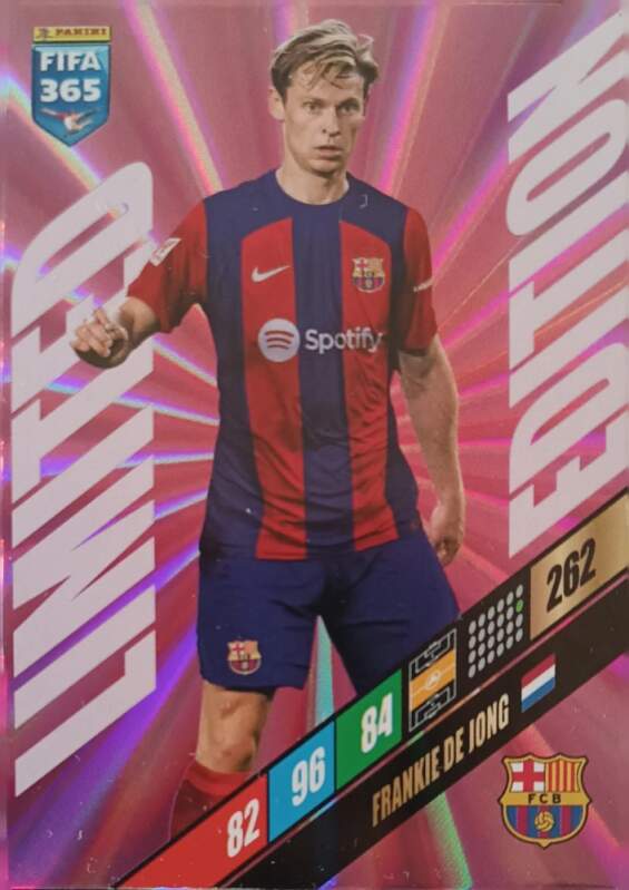 Limited Edition Frankie De Jong 2024 Panini FIFA 365 Adrenalyn XL